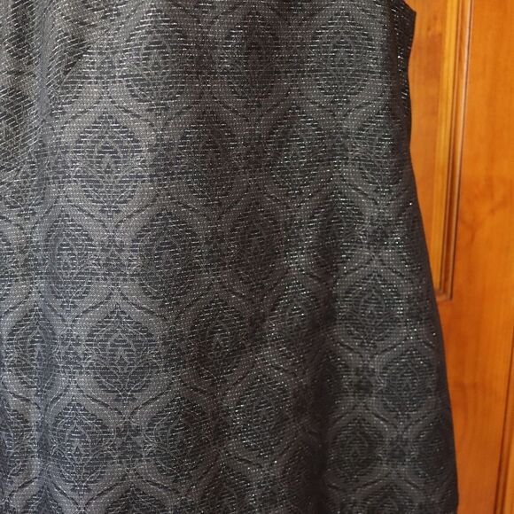 Classiques Entier Black Sleeveless Mini Swing Cocktail Dress Sparkly Metallic LG - Picture 6 of 14